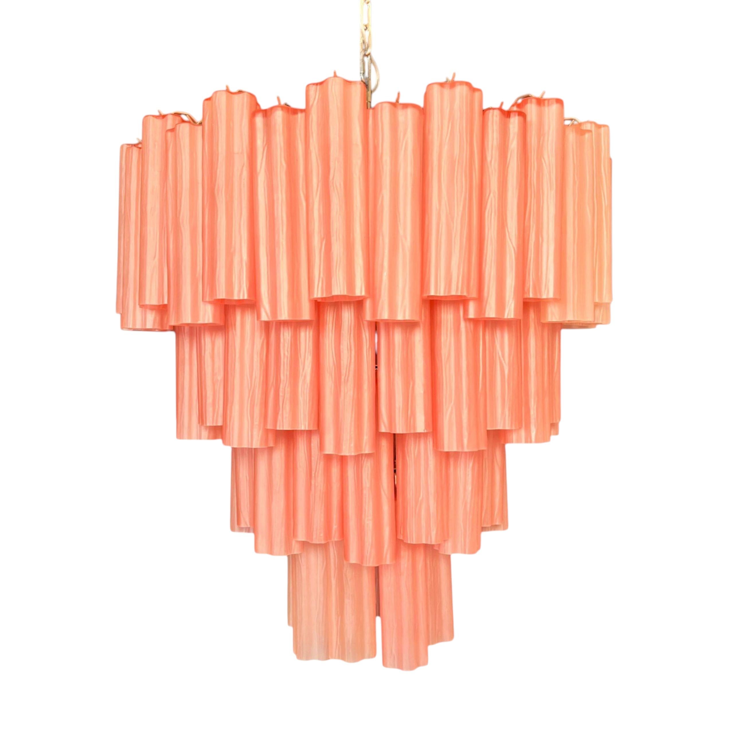 Cascata Rosa - Lustre de Murano avec 80 tubes en verre soufflé en vente 1