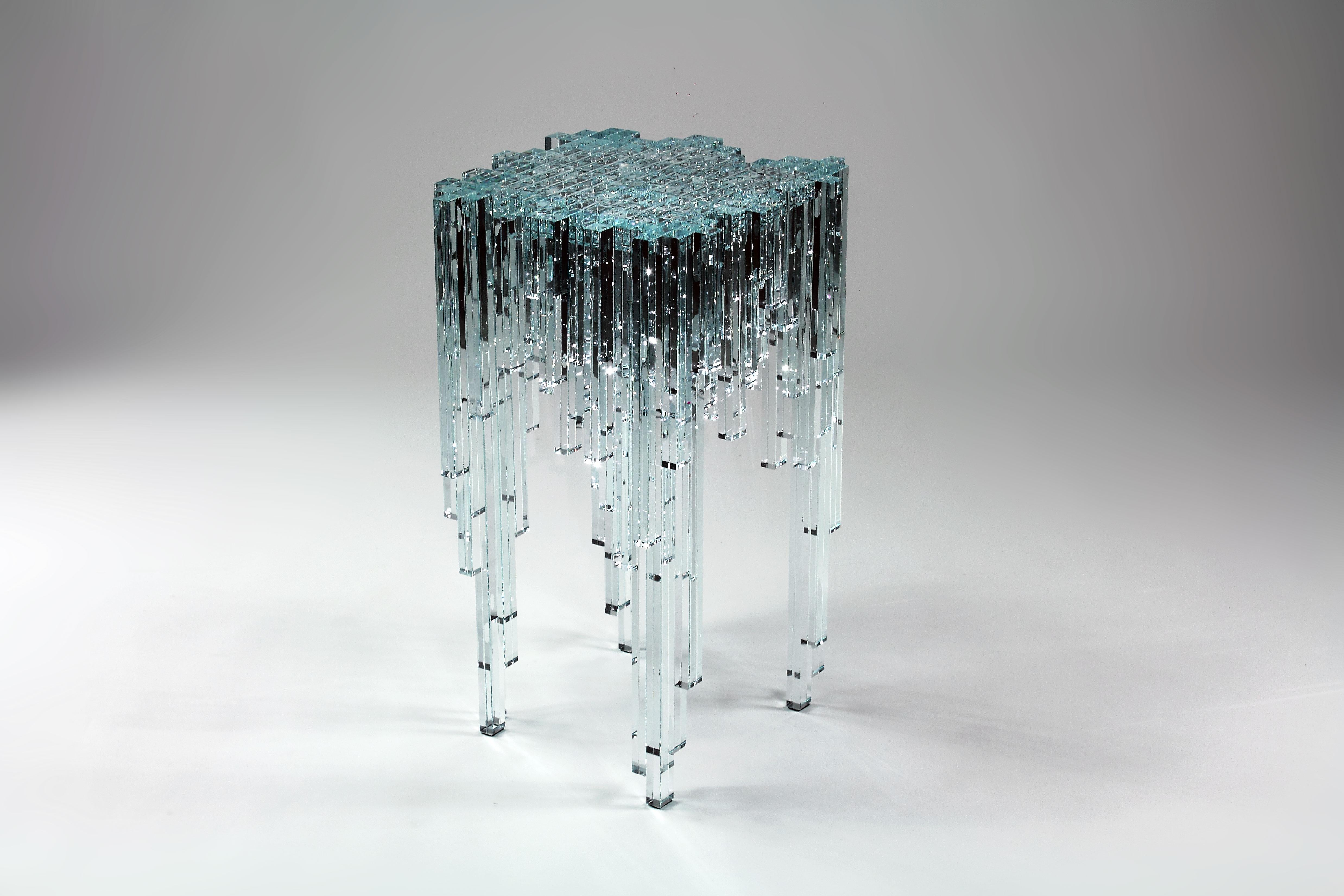 Cascata beistelltisch aus kristallglas von Barberini & Gunnell (Postmoderne) im Angebot