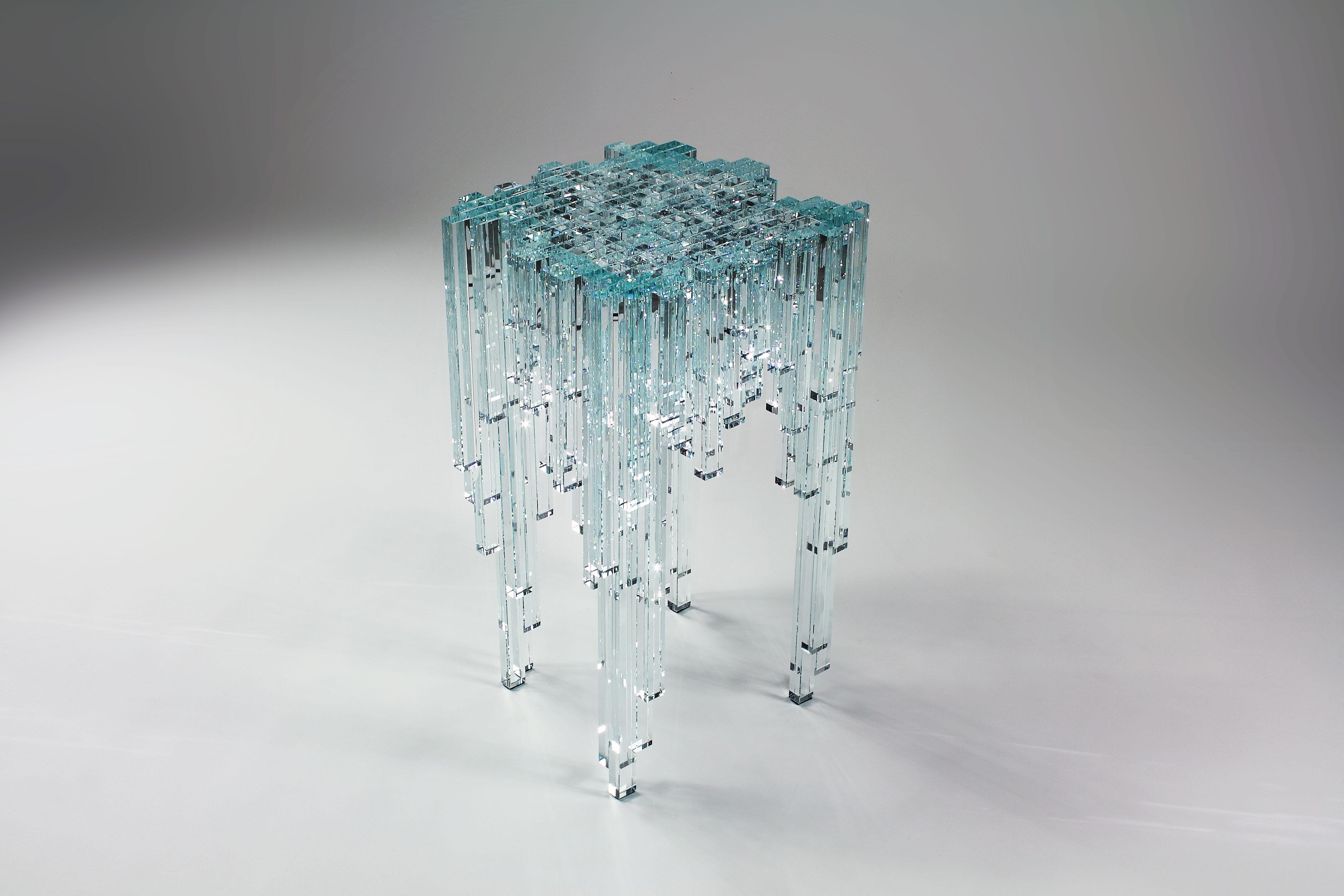 Cascata beistelltisch aus kristallglas von Barberini & Gunnell (Italienisch) im Angebot