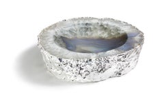 Cascita Bowl in Agate and Pure Silver by Anna Rabinowitz