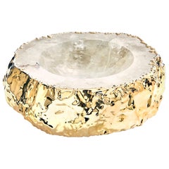 Cascita Bowl in Quartz and 24-Karat Gold by Anna Rabinowitz