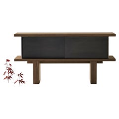Case Sideboard in Mahogany and Black Steel