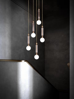 Marc Wood Case Wall Luxury Light XL, Opal & Smoked Glass with Brushed Brass