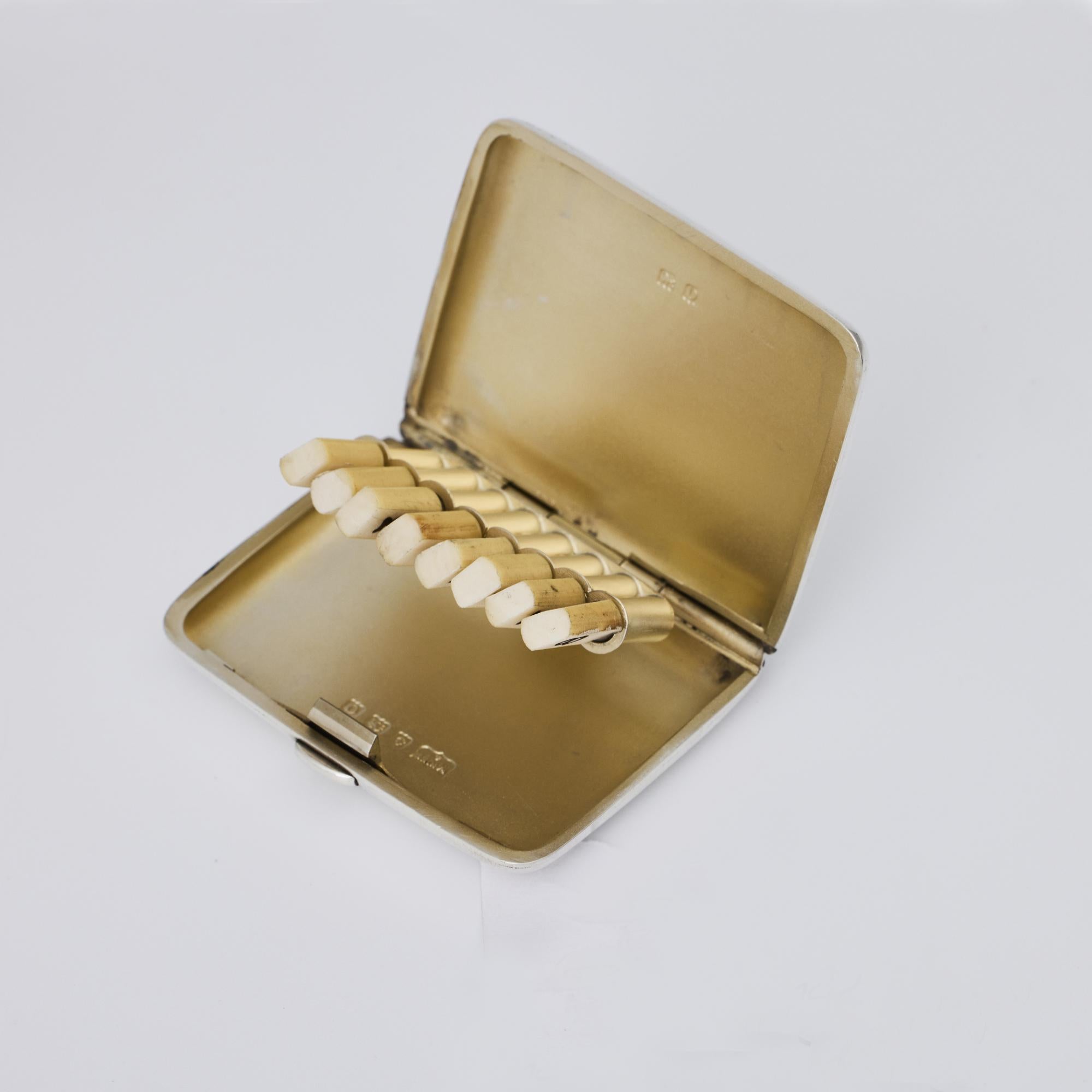 Argent sterling Set de marqueurs de crosse en argent antique en coffret en vente