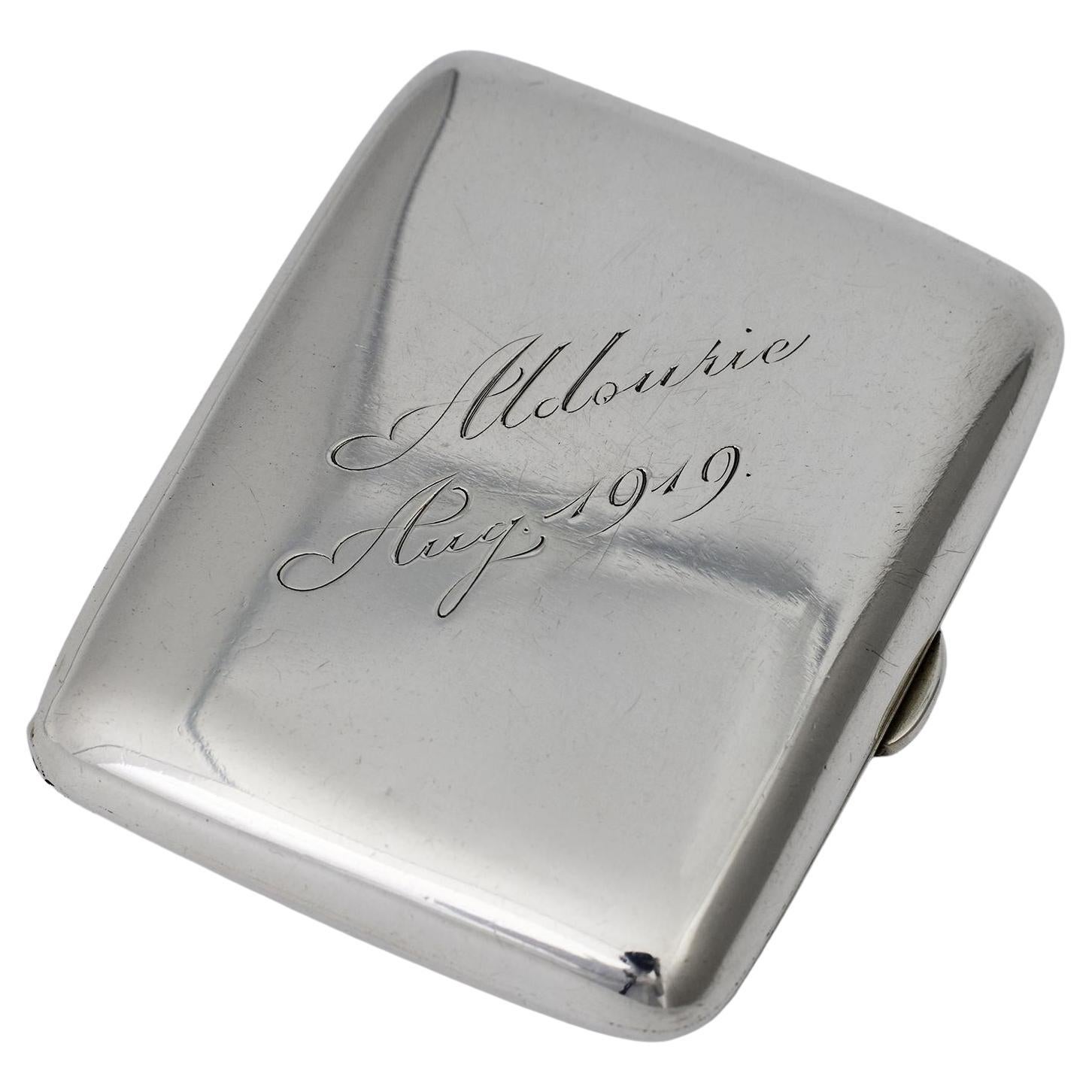 Juego de marcadores de culata de plata antigua con estuche