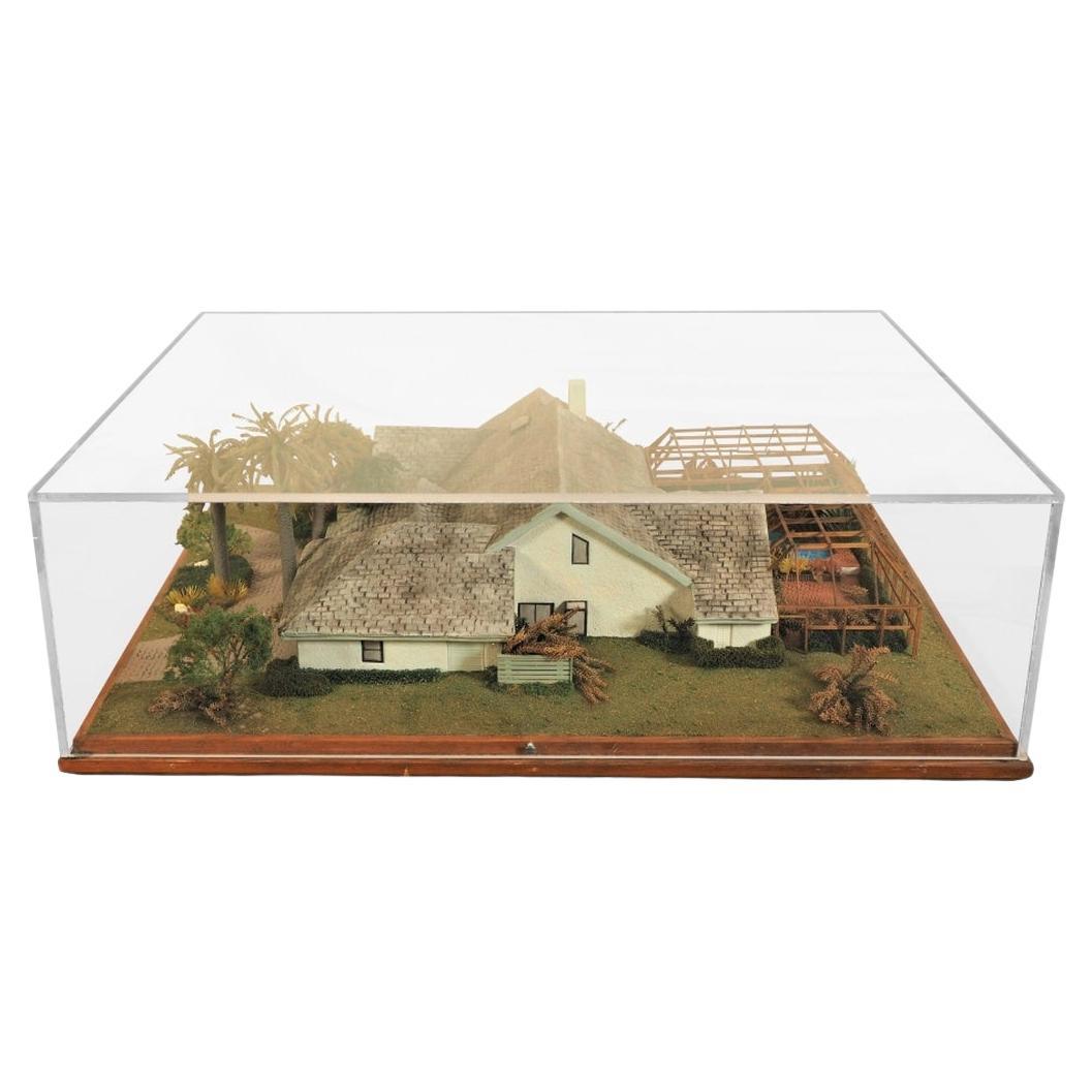 Cased Architectural Model with House and Property