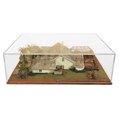 Cased Architectural Model with House and Property