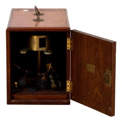 Antique Cased Horizonal Microscope on Geometer