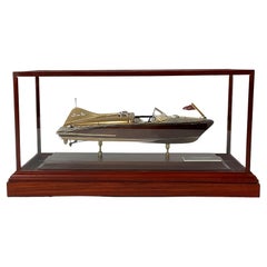 Cased Model of a Chris Craft Cobra Speedboat