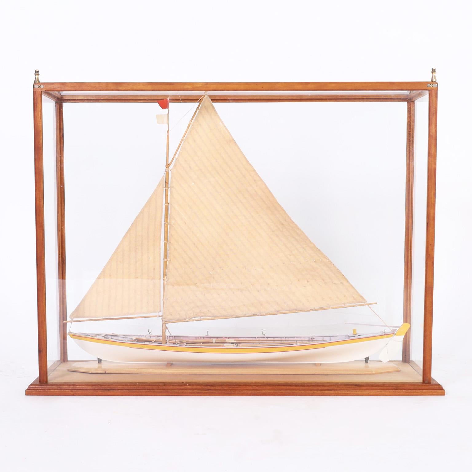 Arts and Crafts Cased Model of a Whaling Longboat For Sale