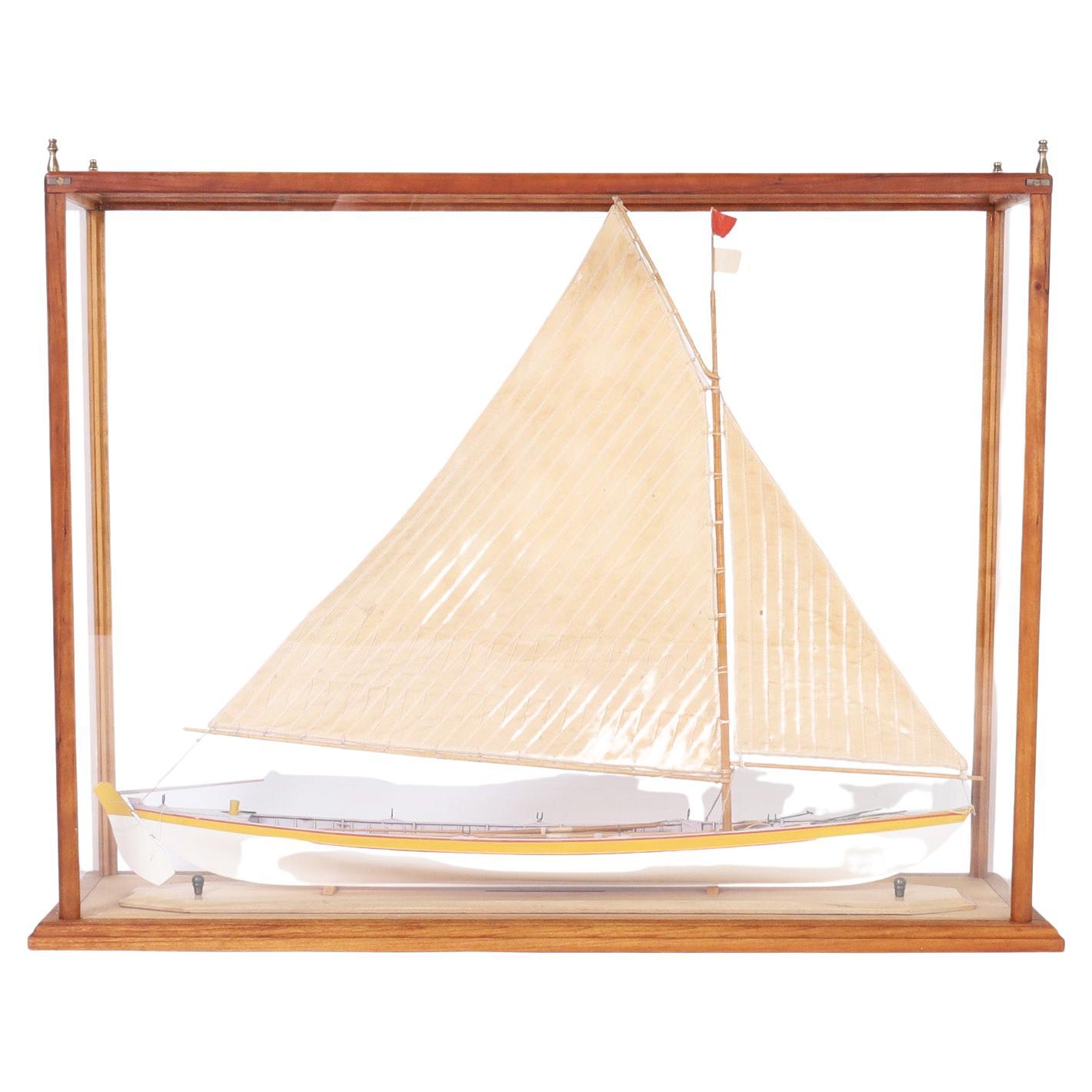 Cased Model of a Whaling Longboat For Sale