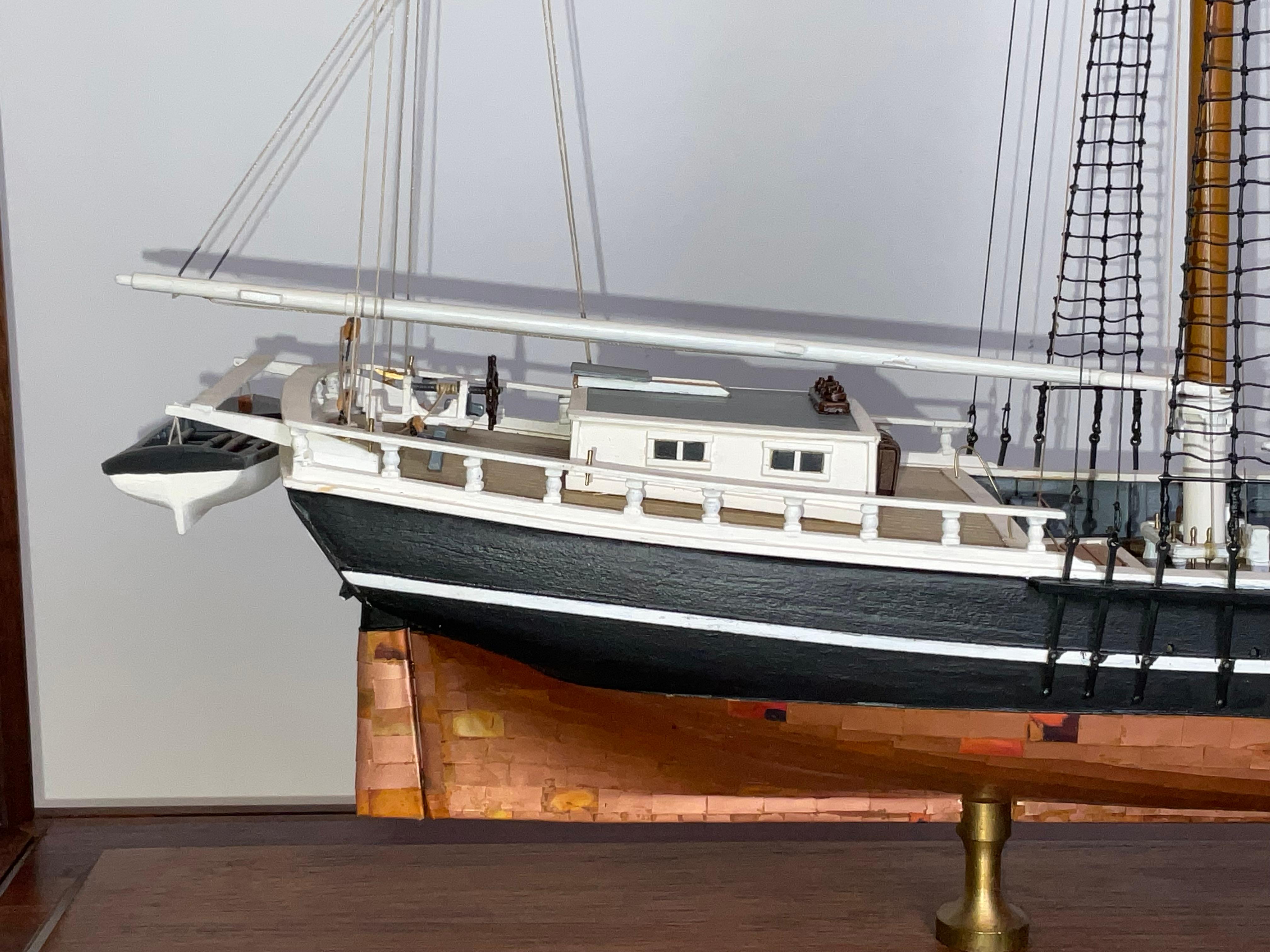Cased Model of the Topsail Schooner Eagle For Sale 4