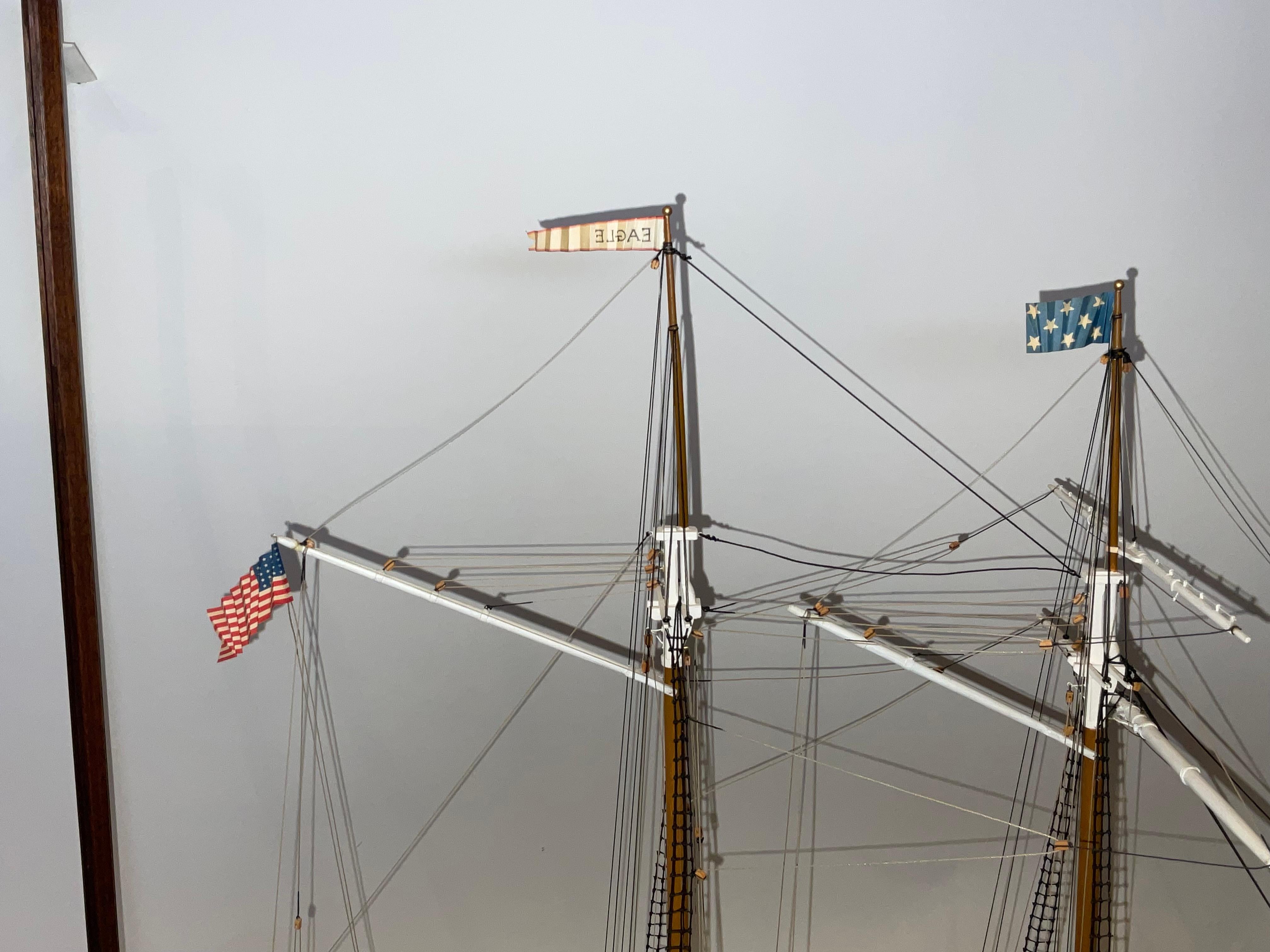 Cased Model of the Topsail Schooner Eagle For Sale 11