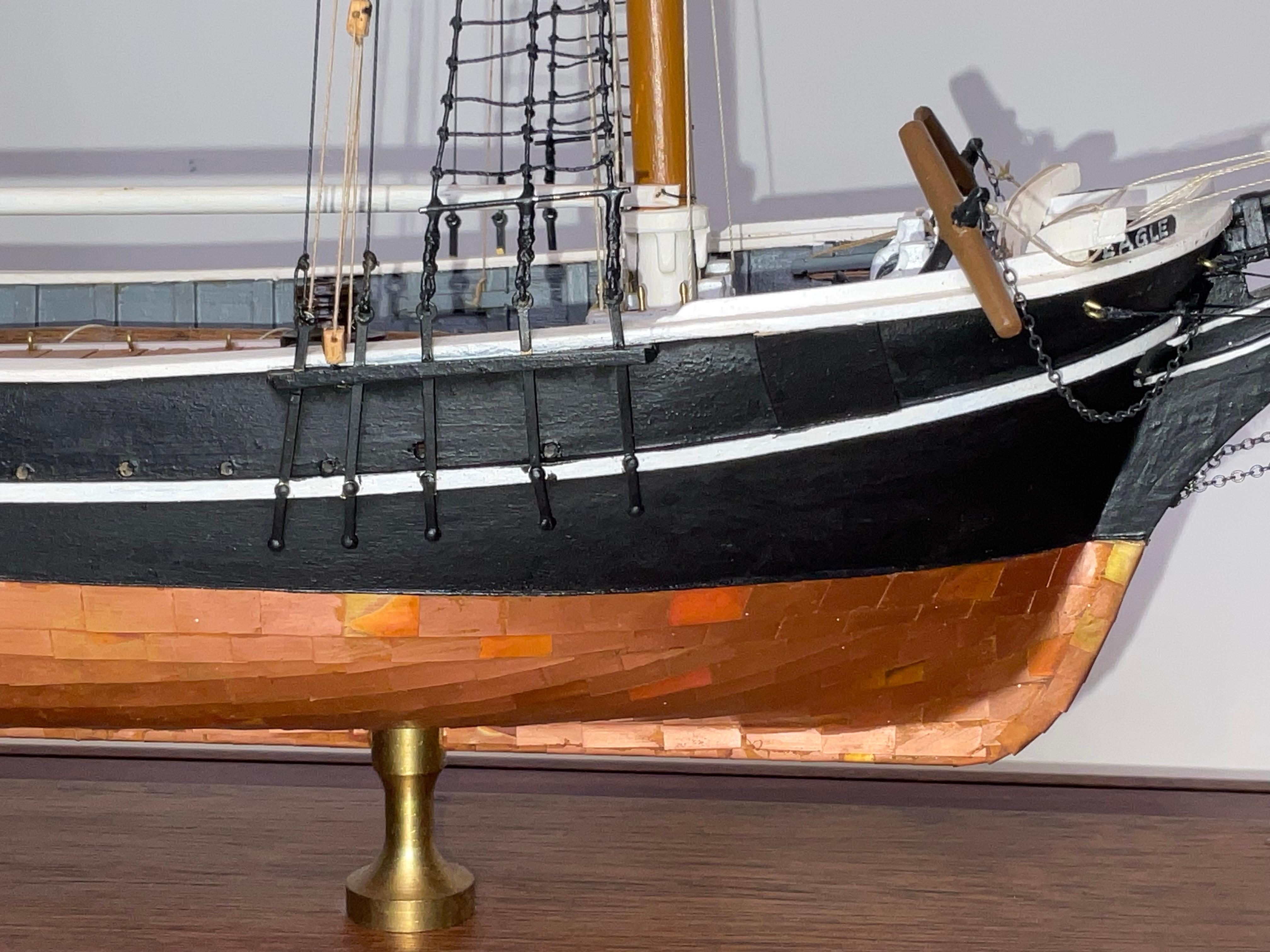 Wood Cased Model of the Topsail Schooner Eagle For Sale