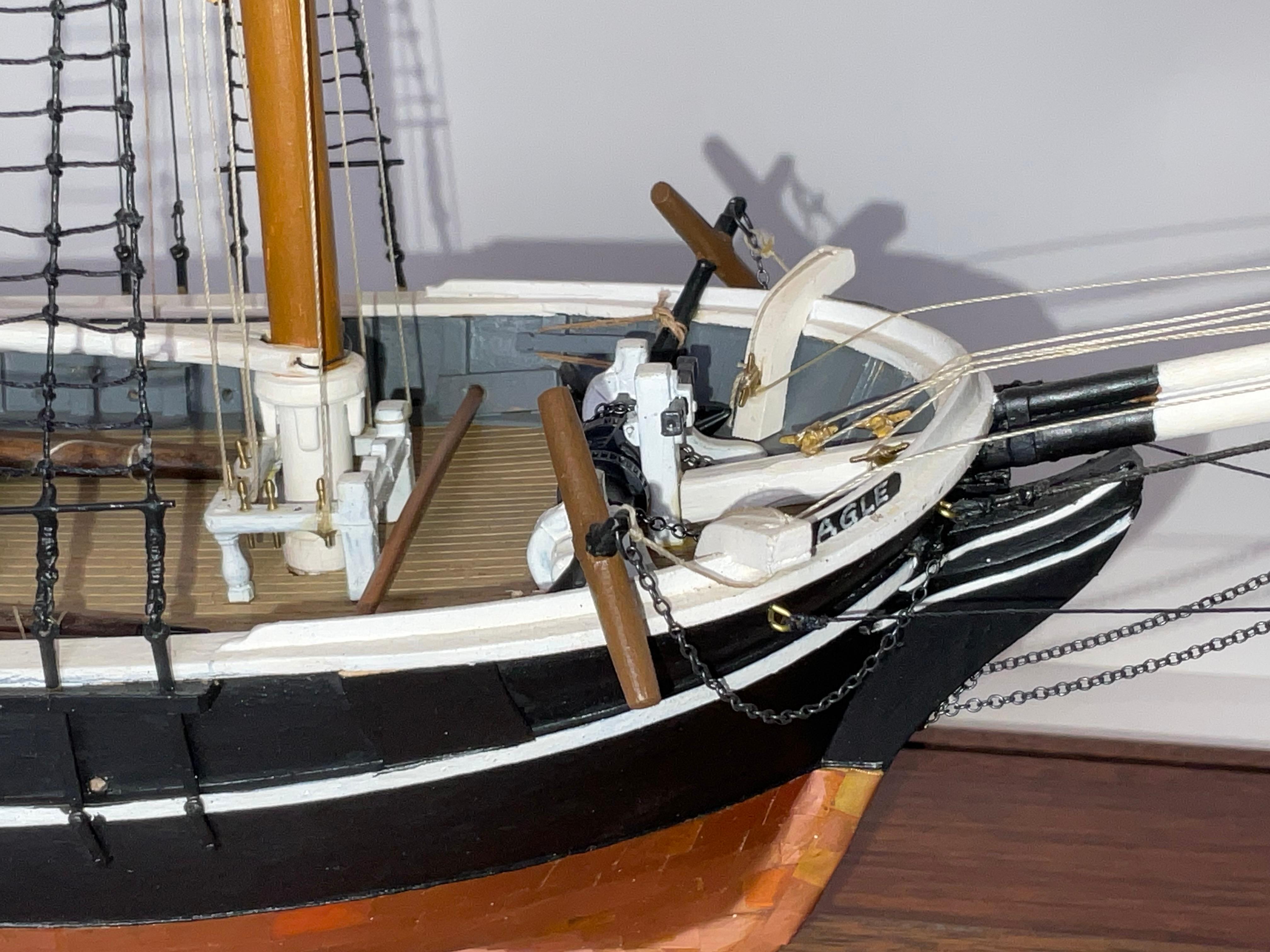 Cased Model of the Topsail Schooner Eagle For Sale 1