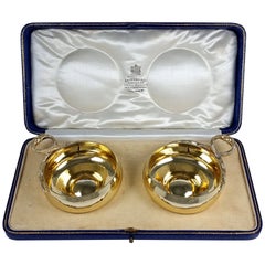 Cased Pair of Sterling Silver-Gilt Wine Tasters, 1934