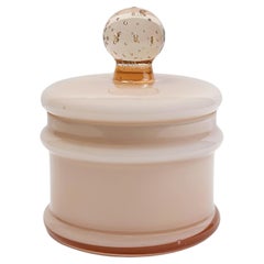 Cased Pink Empoli Glass Apothecary Jar by Carlo Moretti, Italy, 1960s