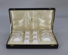 Cased Royal Doulton White & Gold Coffee Service