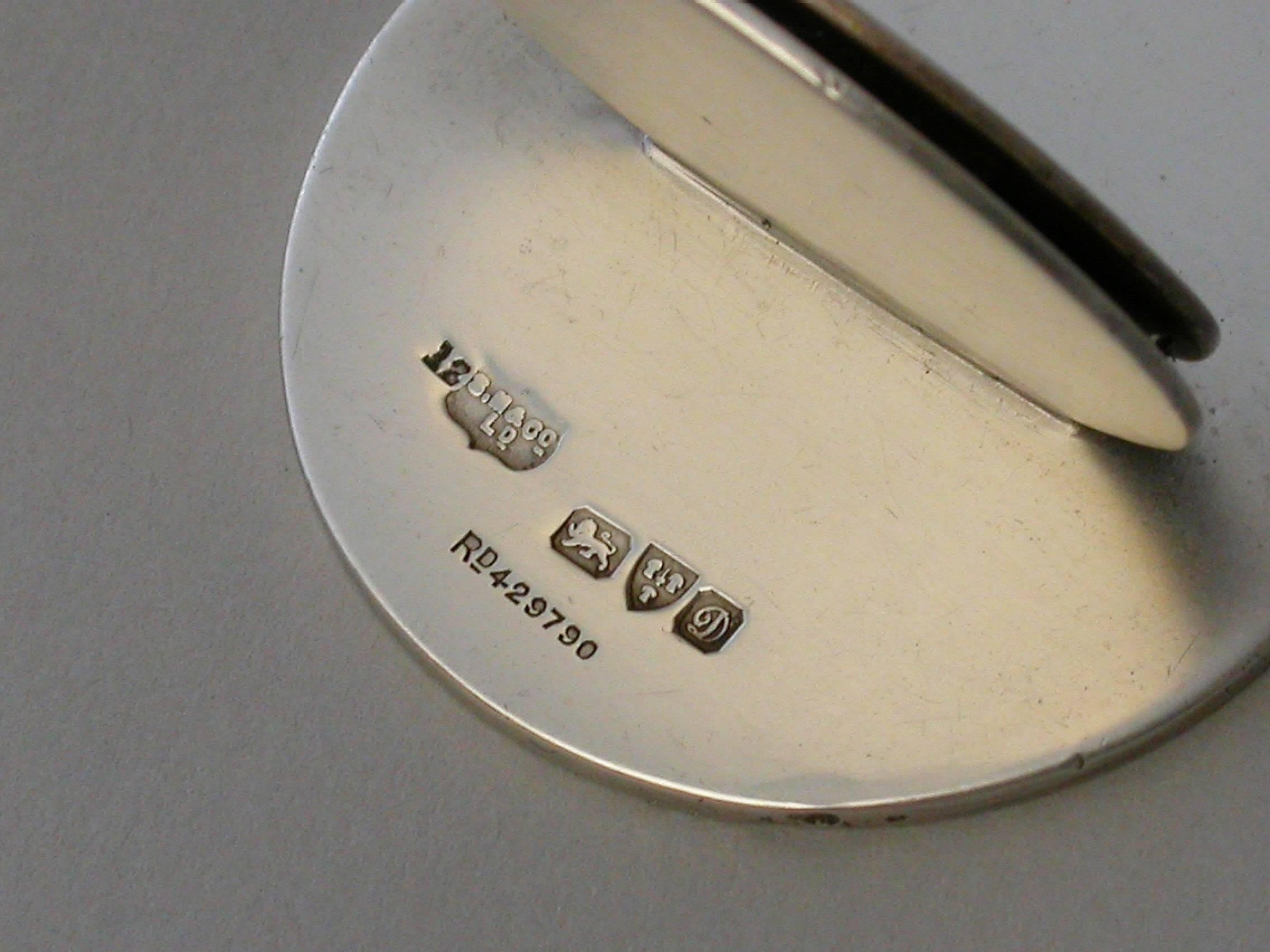 Cased Set 12 Silver and Enamel Bird Menu Holders, by Sampson Mordan 1904-1912 For Sale 6