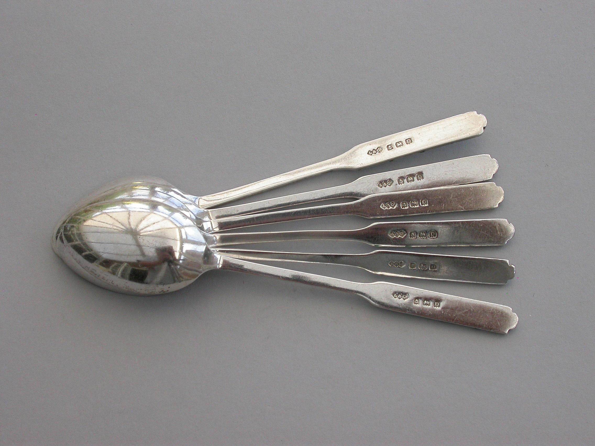 Cased Set 12 Silver and Enamel Pastry Spoons & Forks by Liberty & Co, 1927-1928 For Sale 1