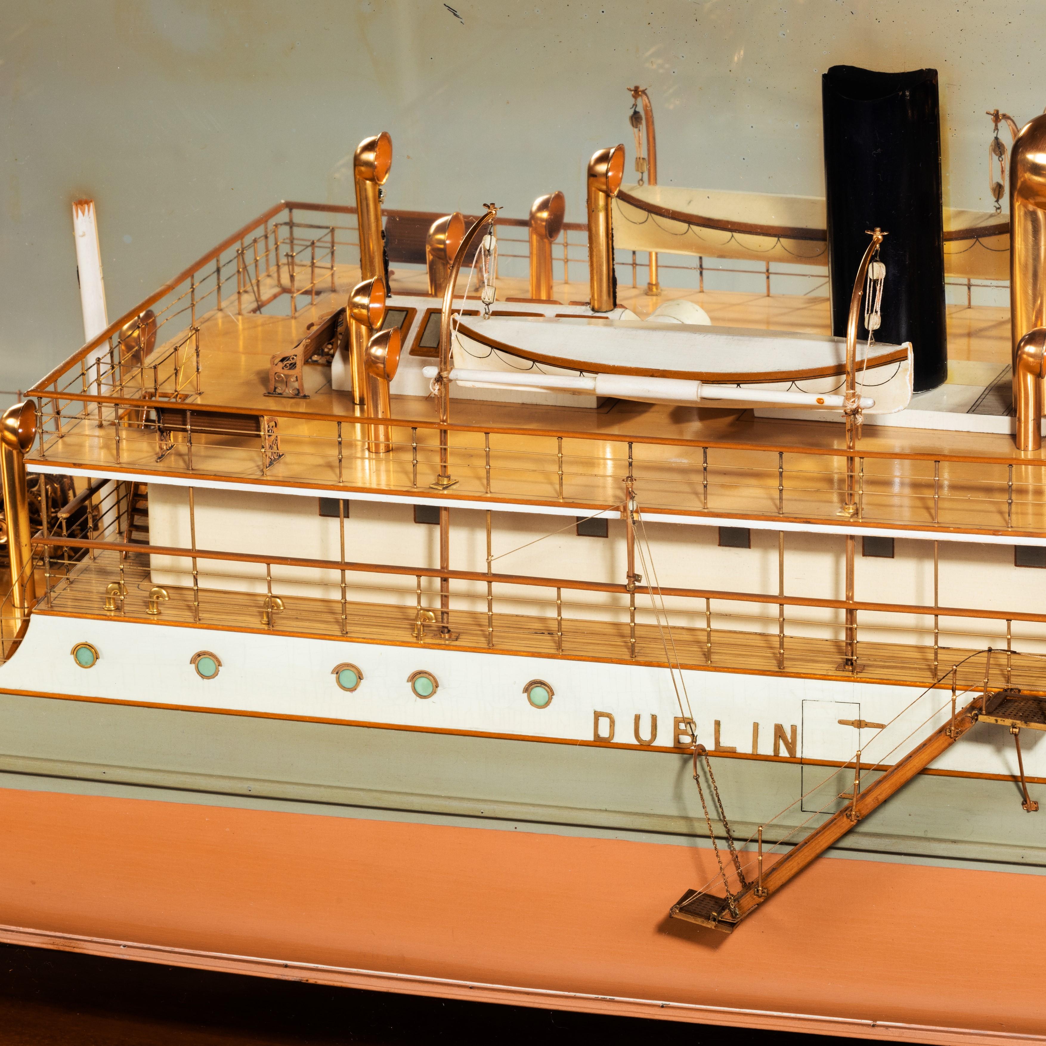 Cased Ship’s Boardroom Model of Three Sister Ships For Sale 1