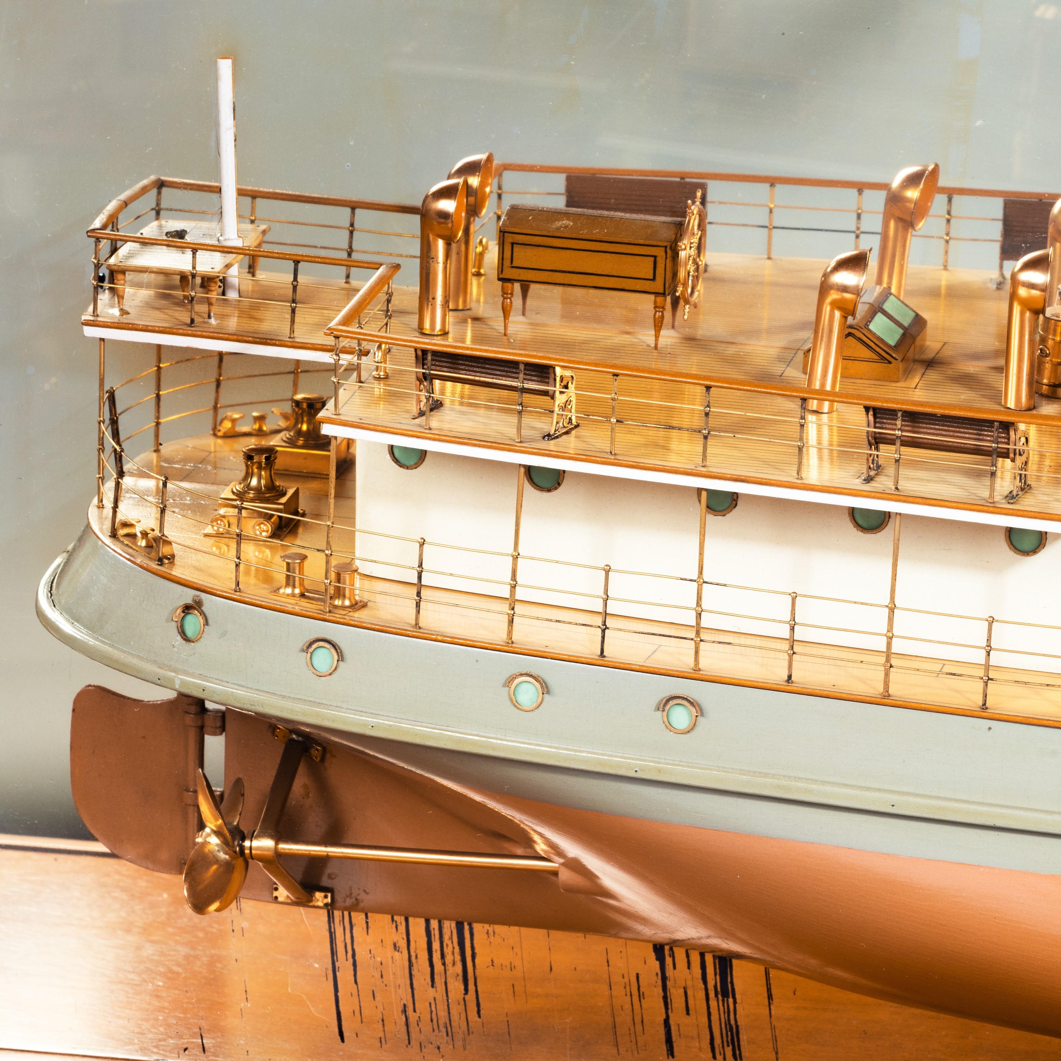 Cased Ship’s Boardroom Model of Three Sister Ships For Sale 2