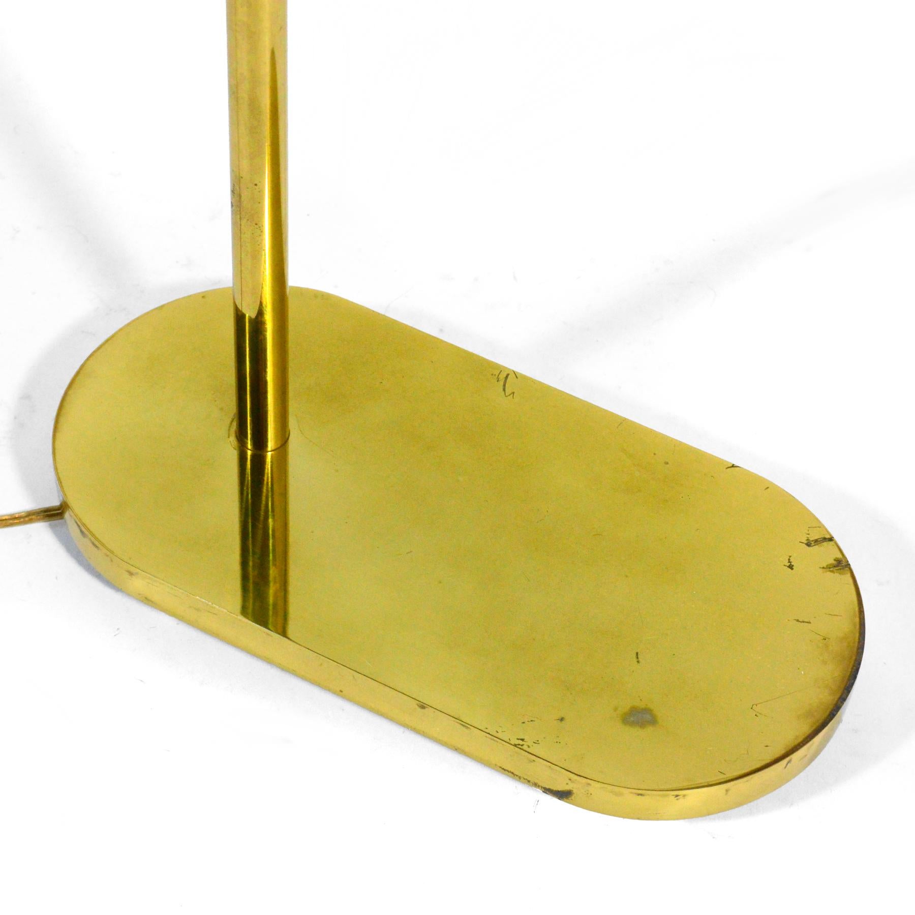 Mid-Century Modern Casella Adjustable Brass Pharmacy Floor Lamp