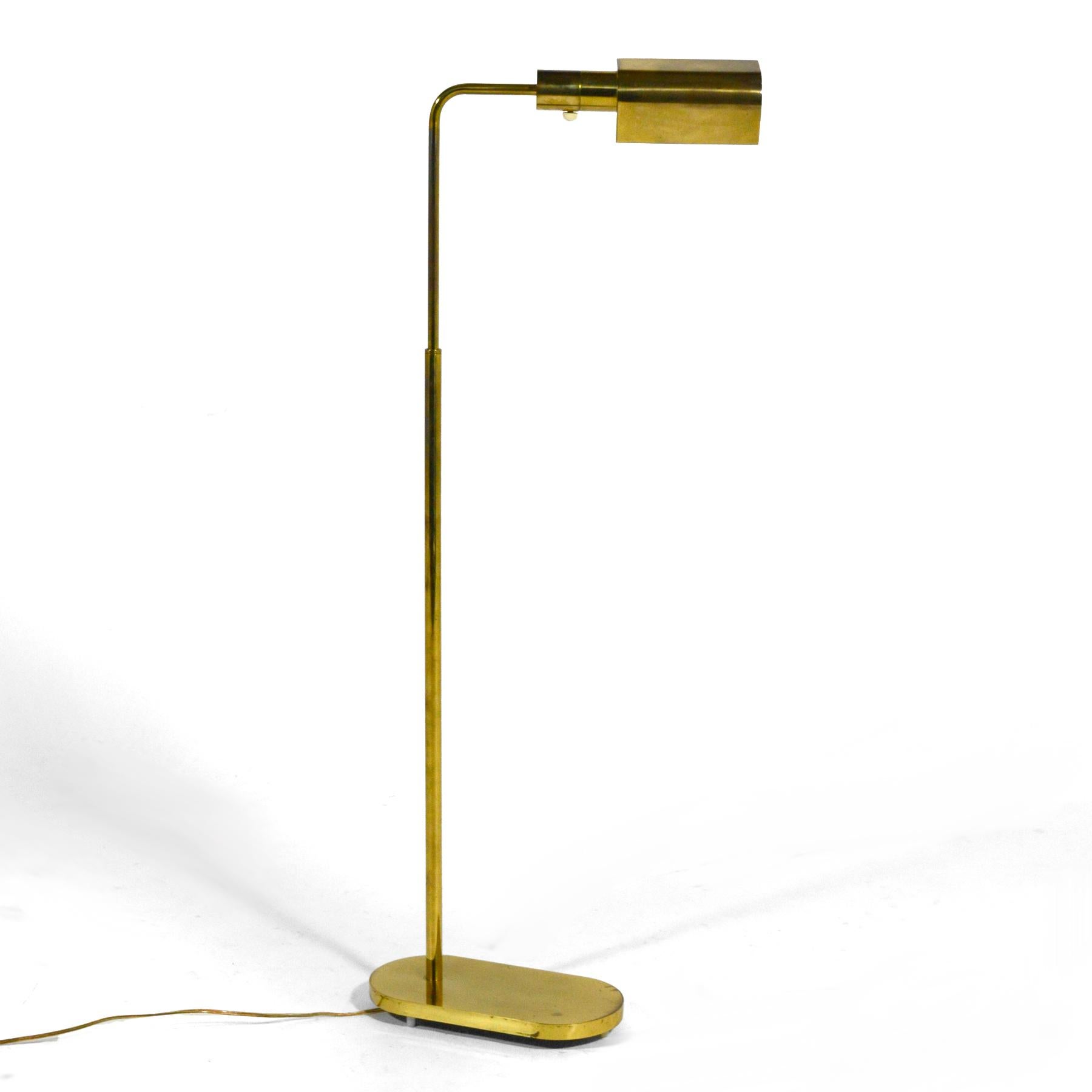 Late 20th Century Casella Adjustable Brass Pharmacy Floor Lamp