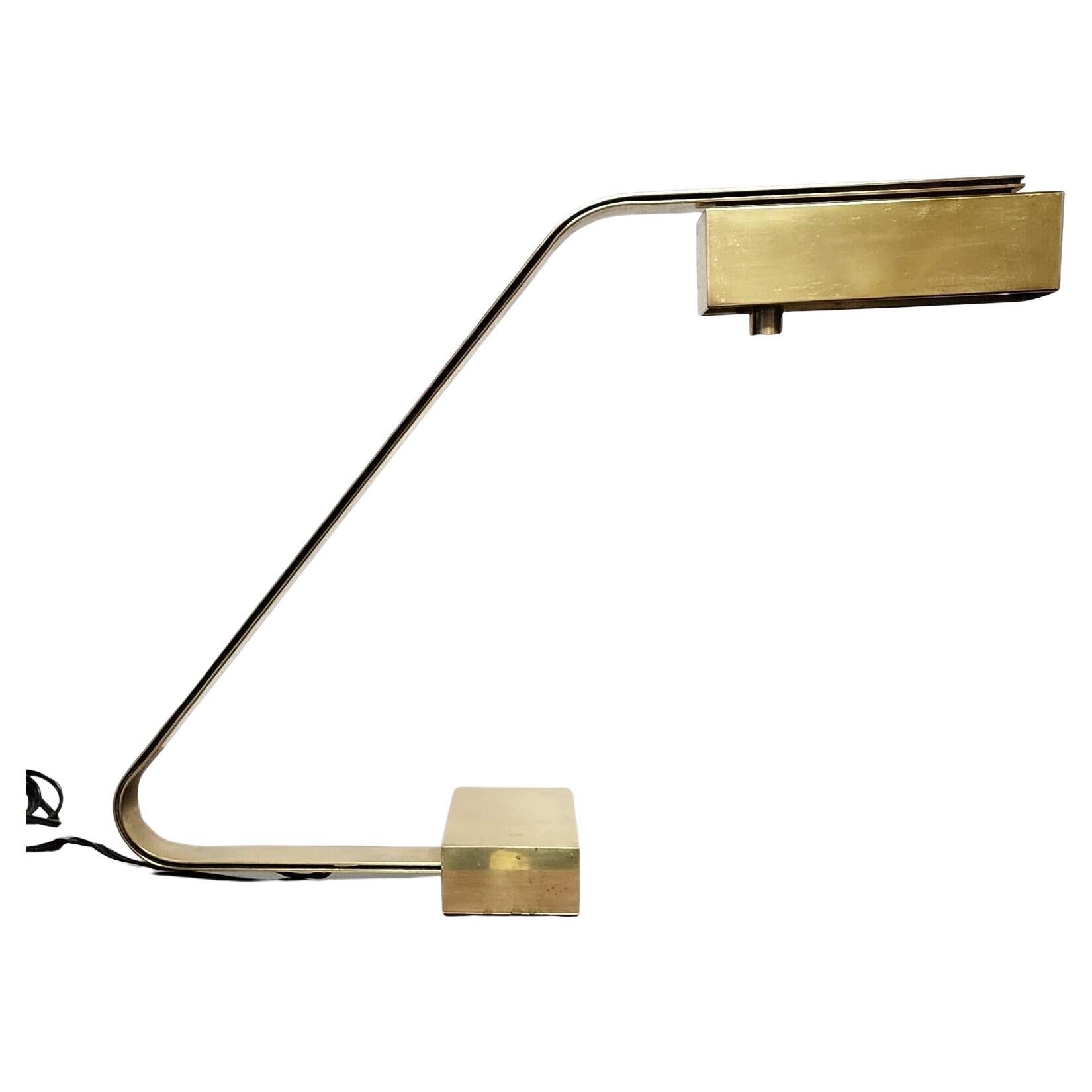 Casella Brass Flat Bar Desk Lamp Rare 1970s For Sale