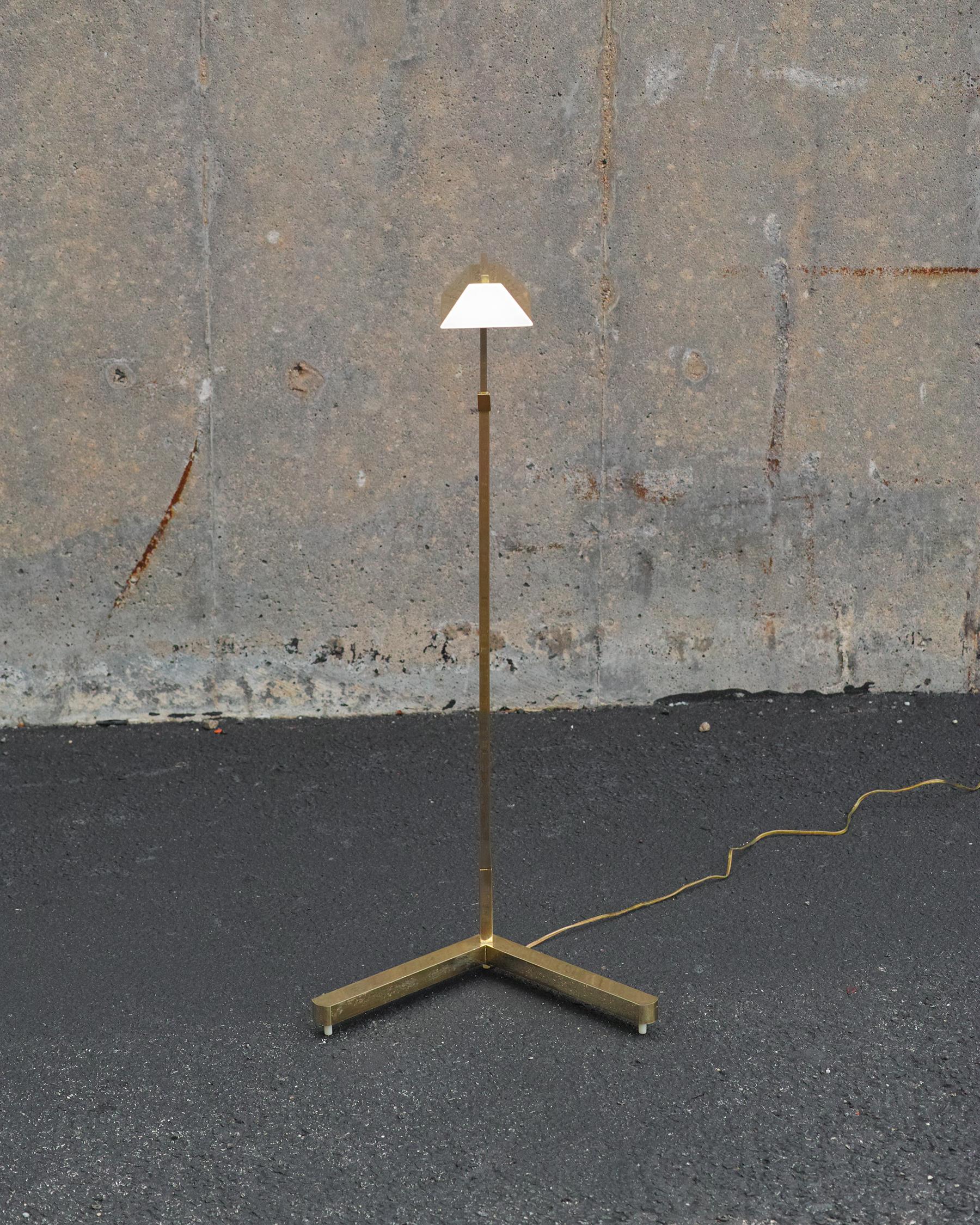 American Casella Brass Floor Lamp For Sale