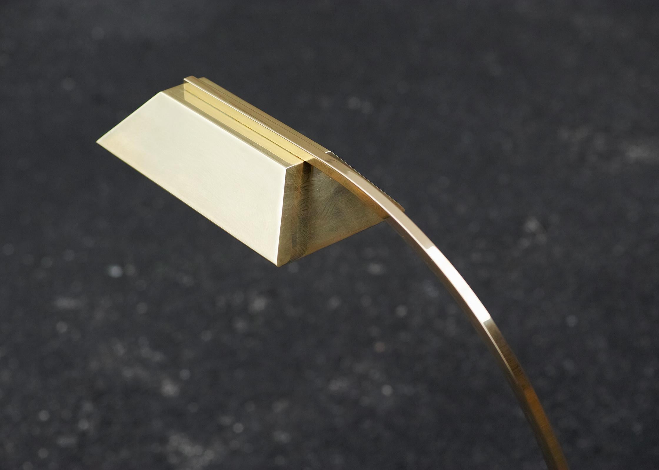 Plated Casella Brass Floor Lamp For Sale