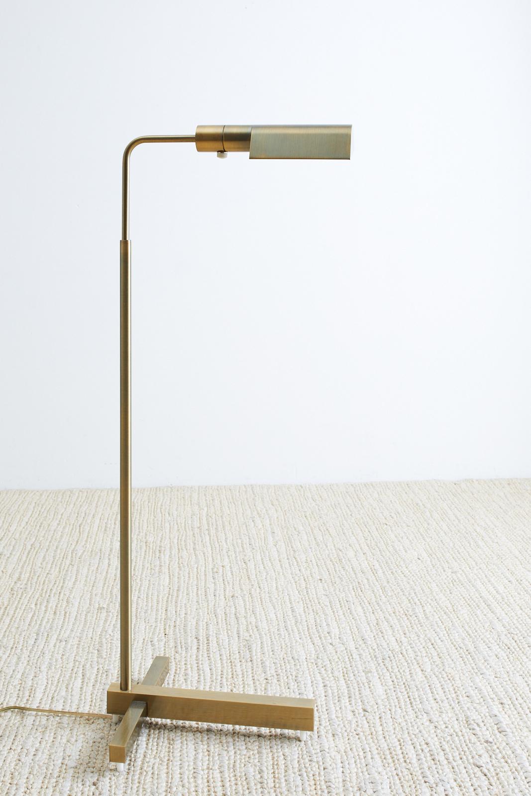 Casella Brass Height Adjustable Pharmacy Floor Lamp 2