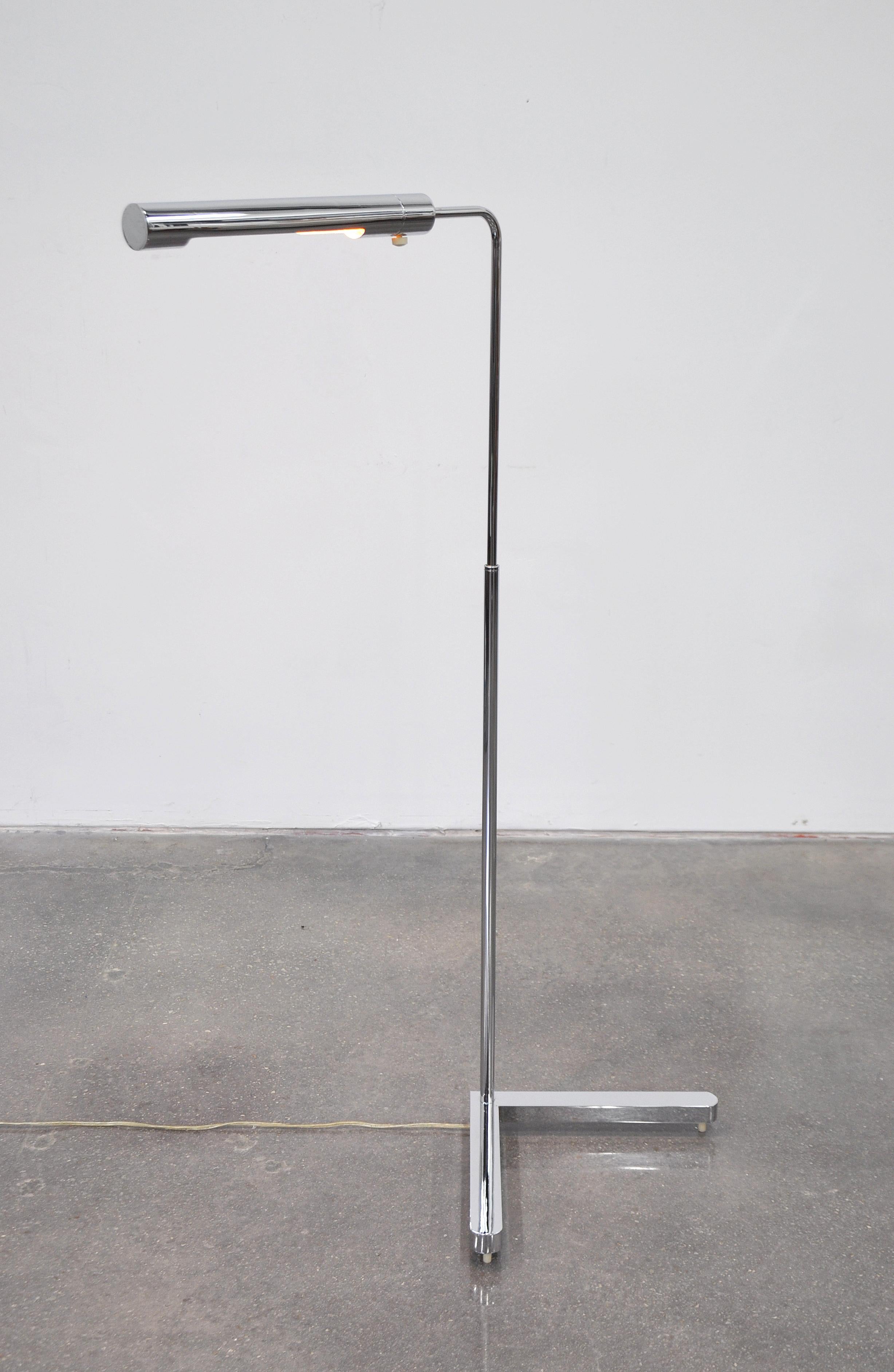 Mid-Century Modern Casella Chrome Adjustable Floor Lamp