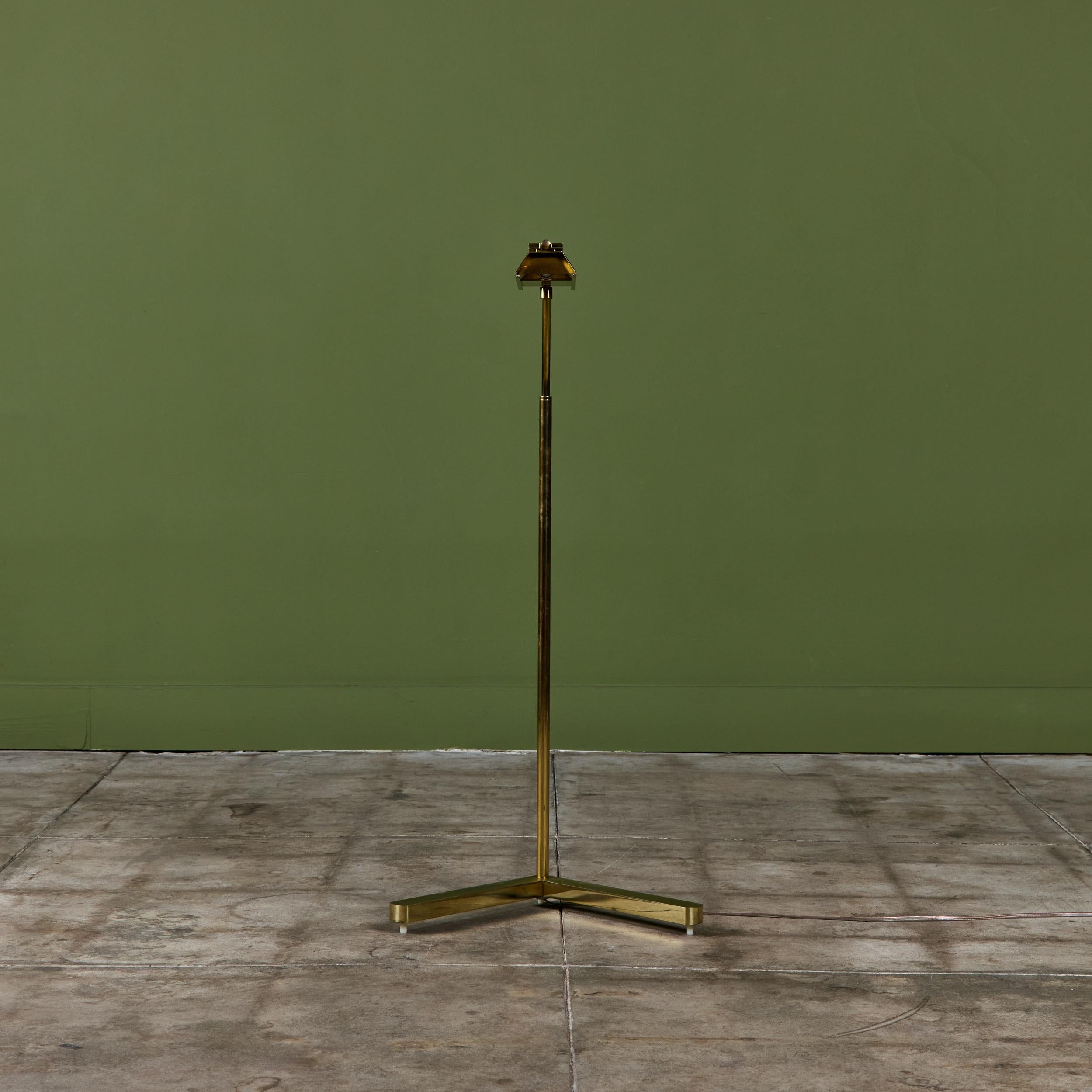 Casella Curved Stem Brass Floor Lamp For Sale 6