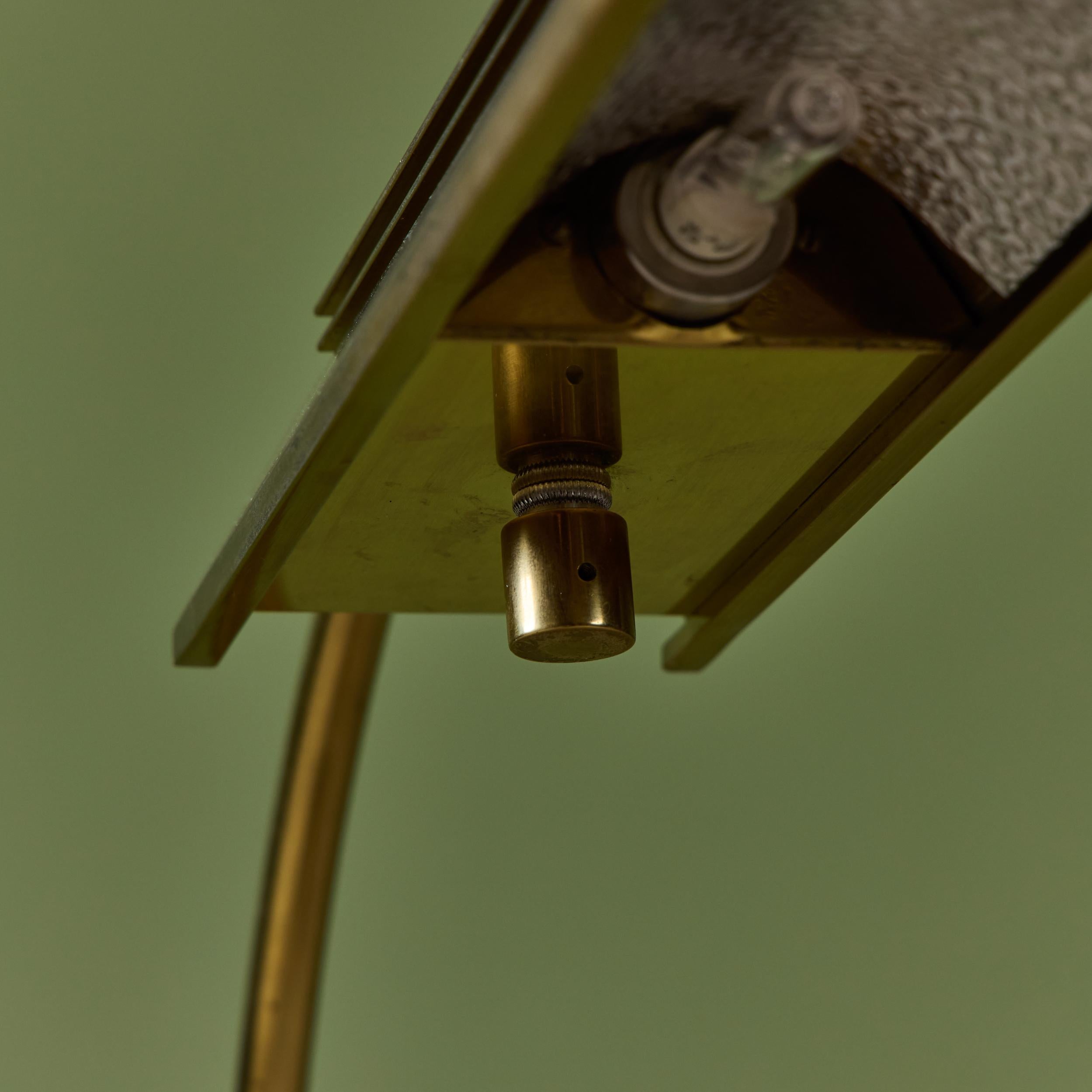Casella Curved Stem Brass Floor Lamp For Sale 11
