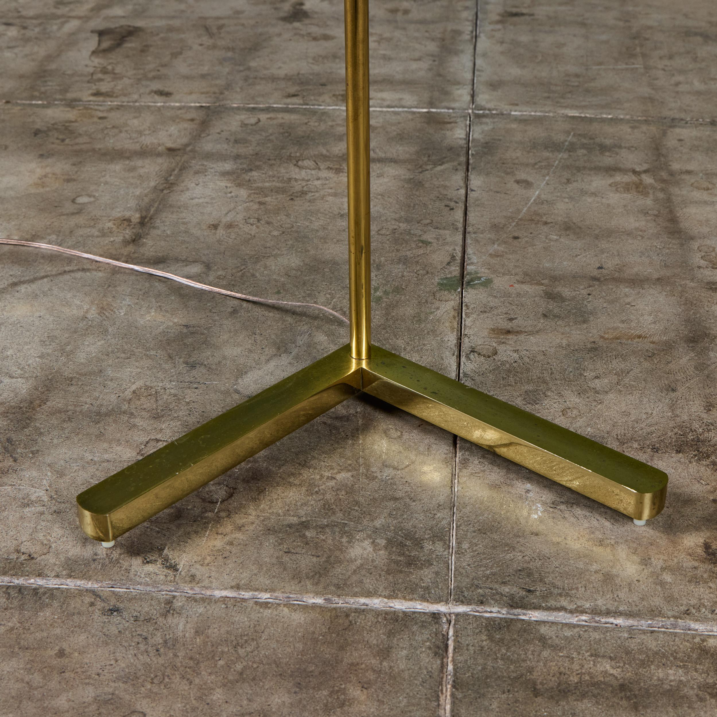 Casella Curved Stem Brass Floor Lamp For Sale 14