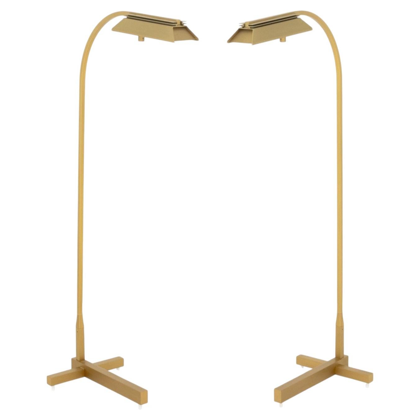Brushed Brass Adjustable Floor Lamps by Casella, Modern USA Design
