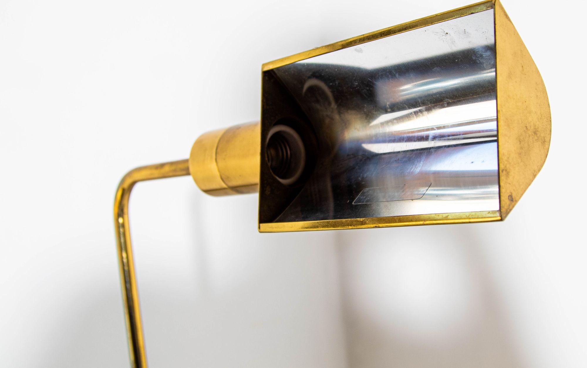 Polished Casella Lighting Articulating Brass Floor Lamp 1970