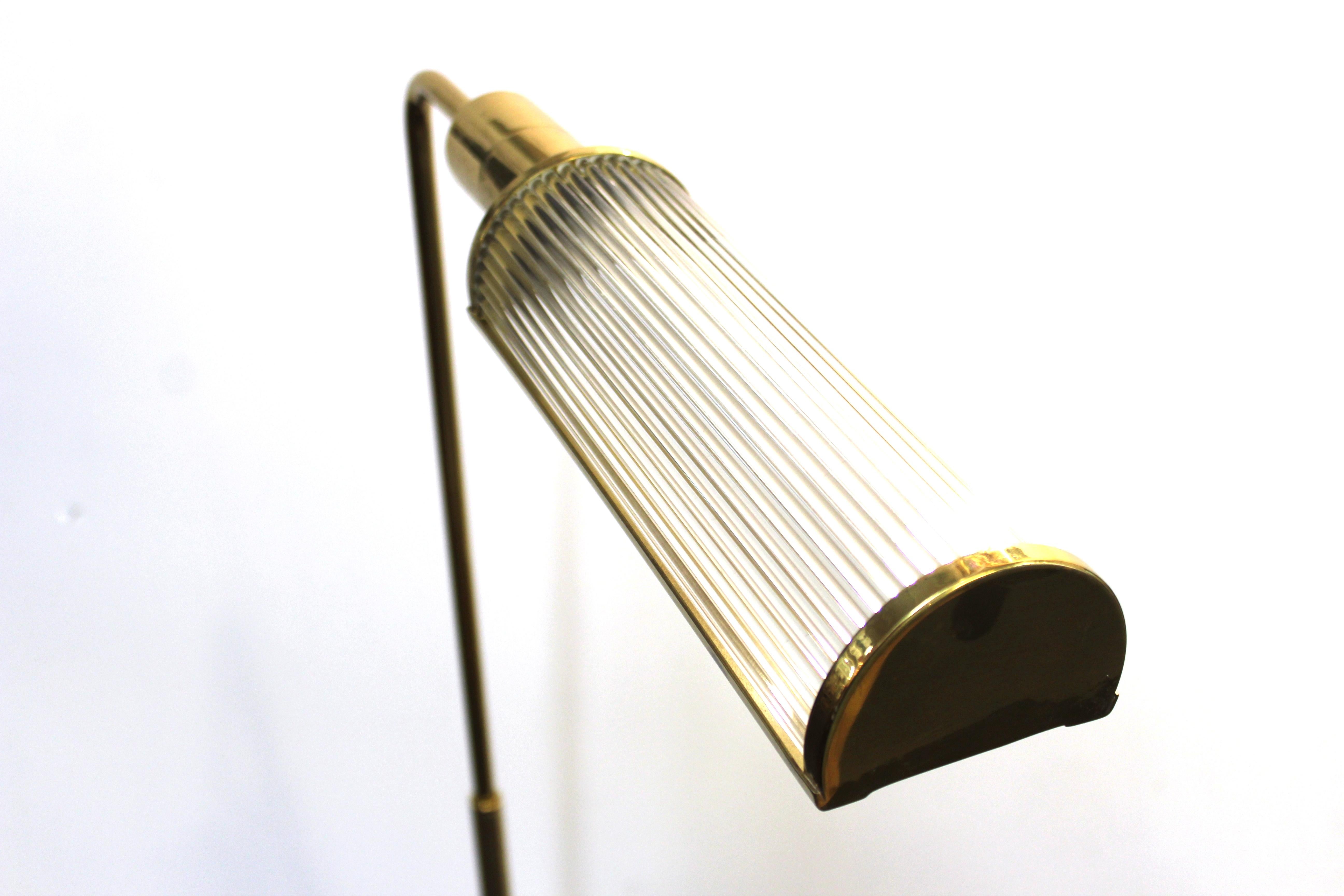Casella Modern Brass Floor Lamp with Glass Rod Shade 1