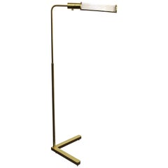 Casella Modern Brass Floor Lamp with Glass Rod Shade