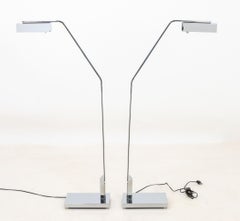 Casella Modern Verchromte Stehleuchten, Paar