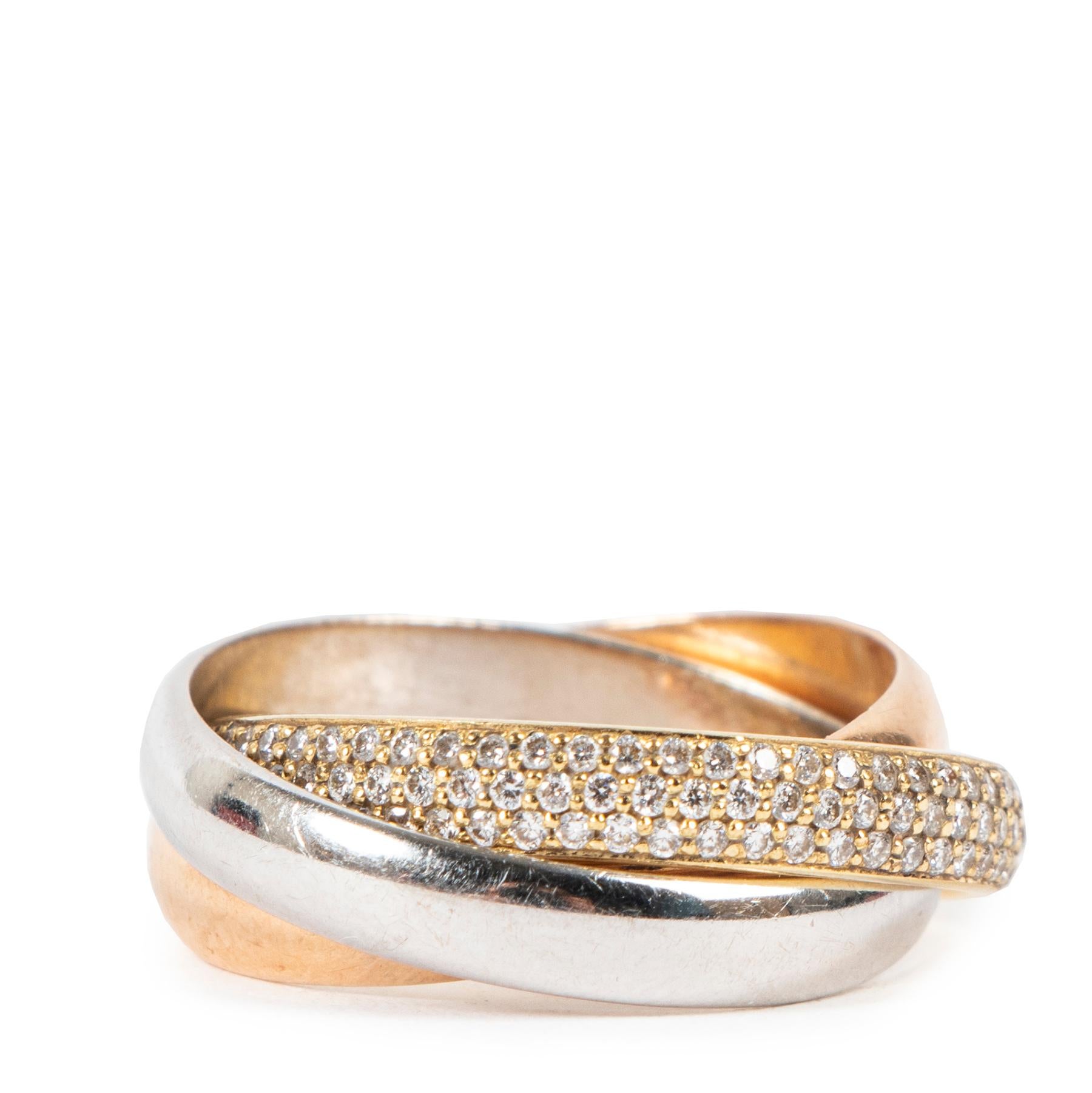 Contemporain CaseMust de Cartier Bague Trinity Gold Diamond - Taille 52