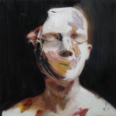 "Anyone, Someone, No one" Portrait Oil Painting 12" x 12" in by Casey Baugh
