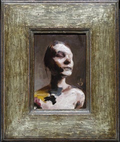 "Study of Someone" Porträt Ölgemälde 16" x 14" in von Casey Baugh