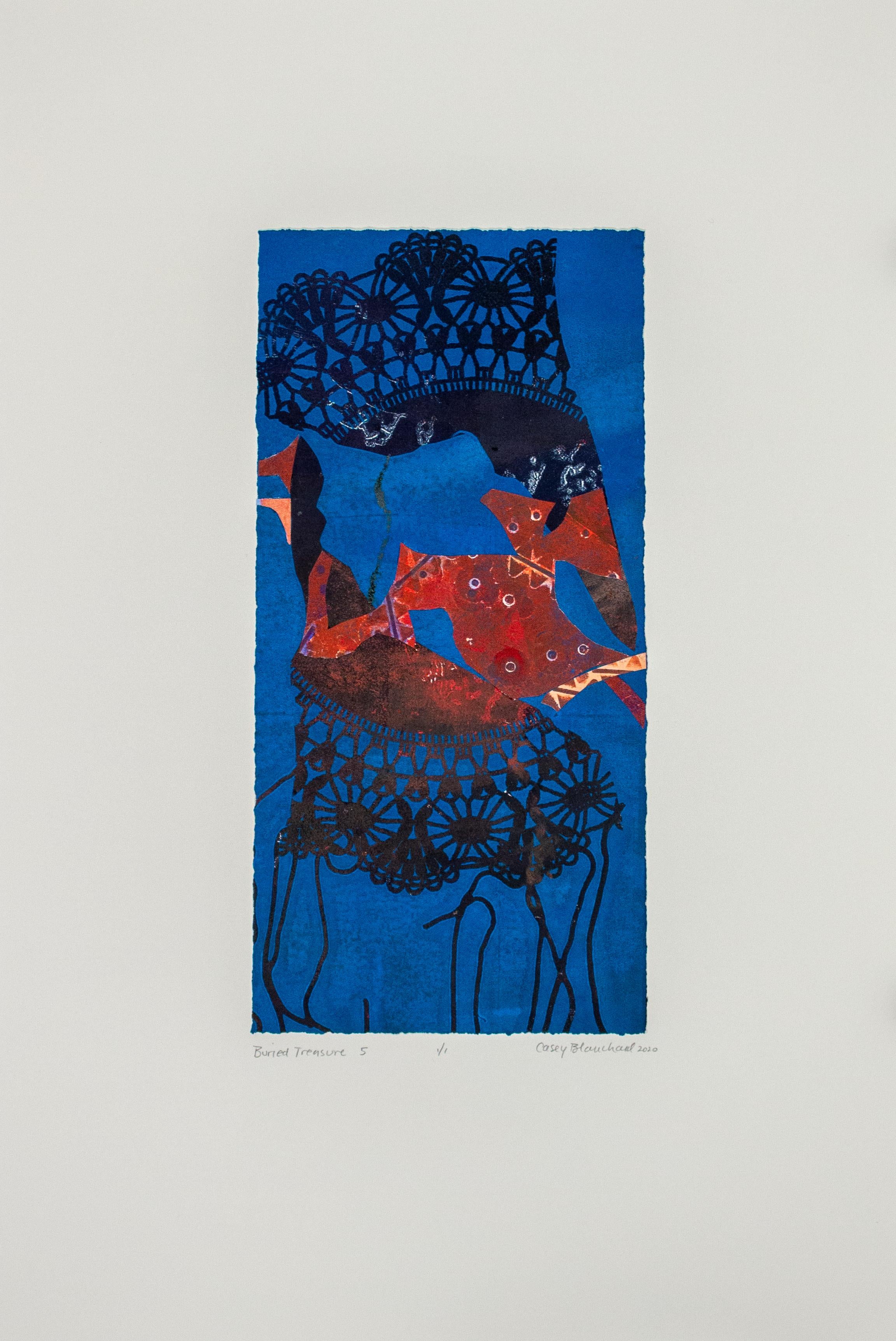 Casey Blanchard Abstract Print – Schätzchen mit versteinertem Schatz 5