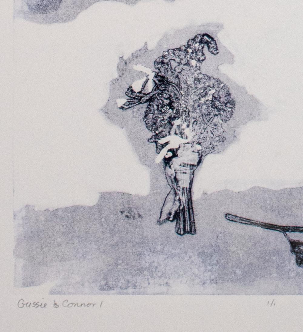 Gussie and Connor 1, monogravure originale signée - Gris Landscape Print par Casey Blanchard