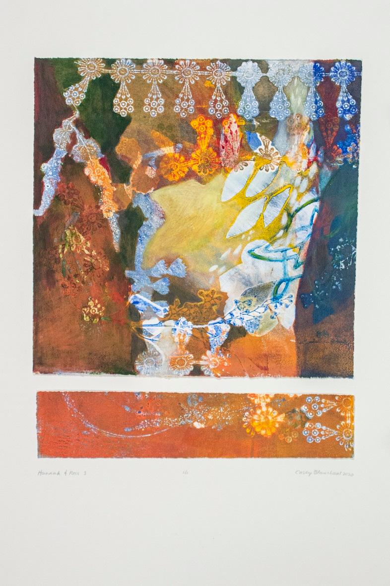 Casey Blanchard Abstract Print – Hannah und Ross 1, Original signierter Monoprint