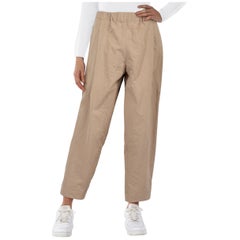 Casey Casey Beige Tapered Drawstring Trousers Size M