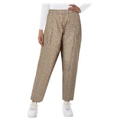 Casey Casey Brown Daisy Pattern Tapered Trousers Size M