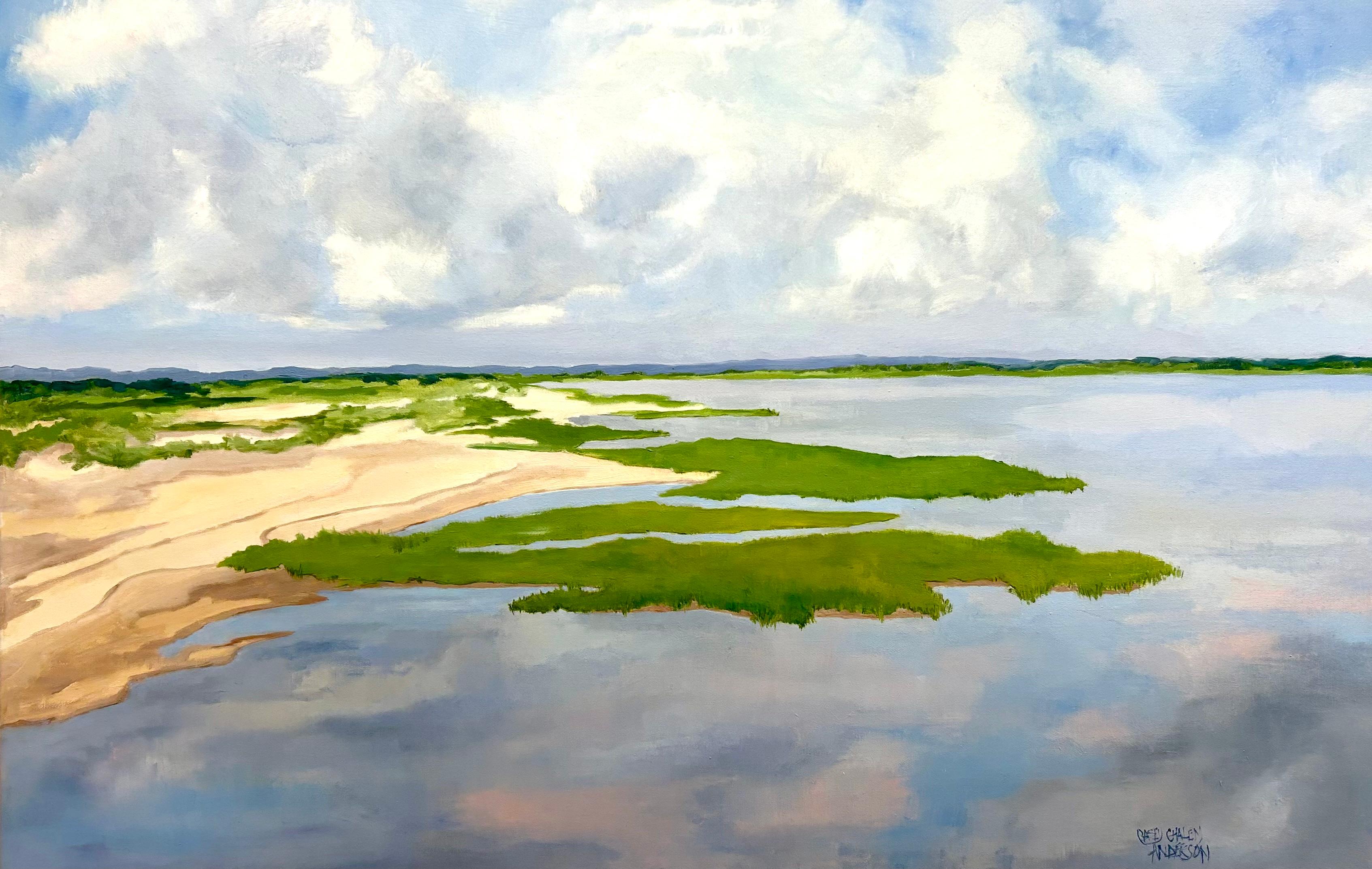 Casey Chalem Anderson Landscape Painting – Hafen von Nepeaque